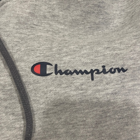 Champion Pullover 1/4 Zip Hoodie Grey Two Toned Pockets Men’s Sz Medium Cotton - Picture 7 of 11